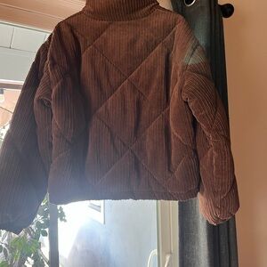 Cozy Brown Corduroy Quilted Jacket